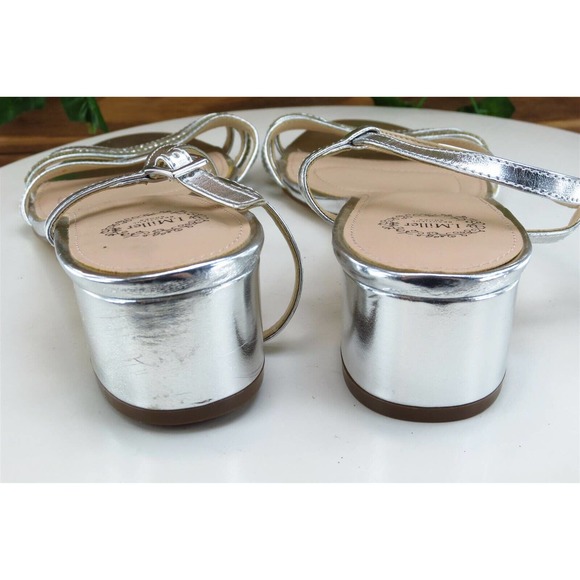 I. Miller Sz 9 M Silver Ankle Strap Synthetic Women Sandals 2264135 - Picture 5 of 7